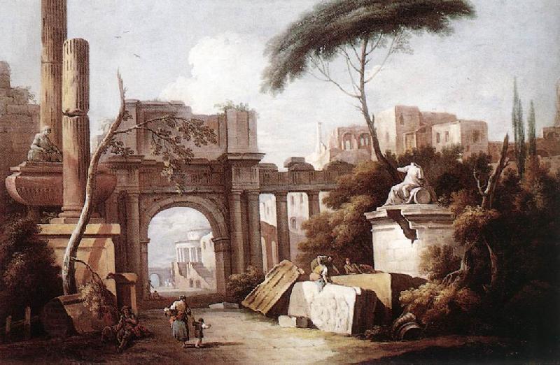 ZAIS, Giuseppe Ancient Ruins with a Great Arch and a Column China oil painting art